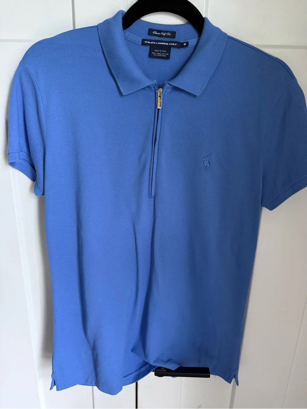 Ralph Lauren Men’s Short Sleeve Zip Golf Polo - Periwinkle Blue size M.